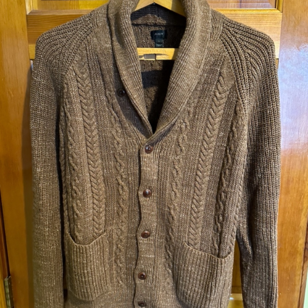 J.Crew shawl collar cable knit cardigan